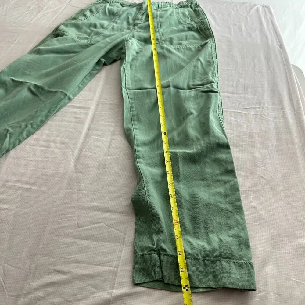Zara Joggers Pull On Pants Lyocell Linen Blend Casual Elastic High Waist Size S